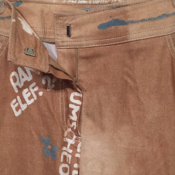 MAGDA ROSE Vienna Printed Pants, Size 44, Tan - Picture 3 of 3